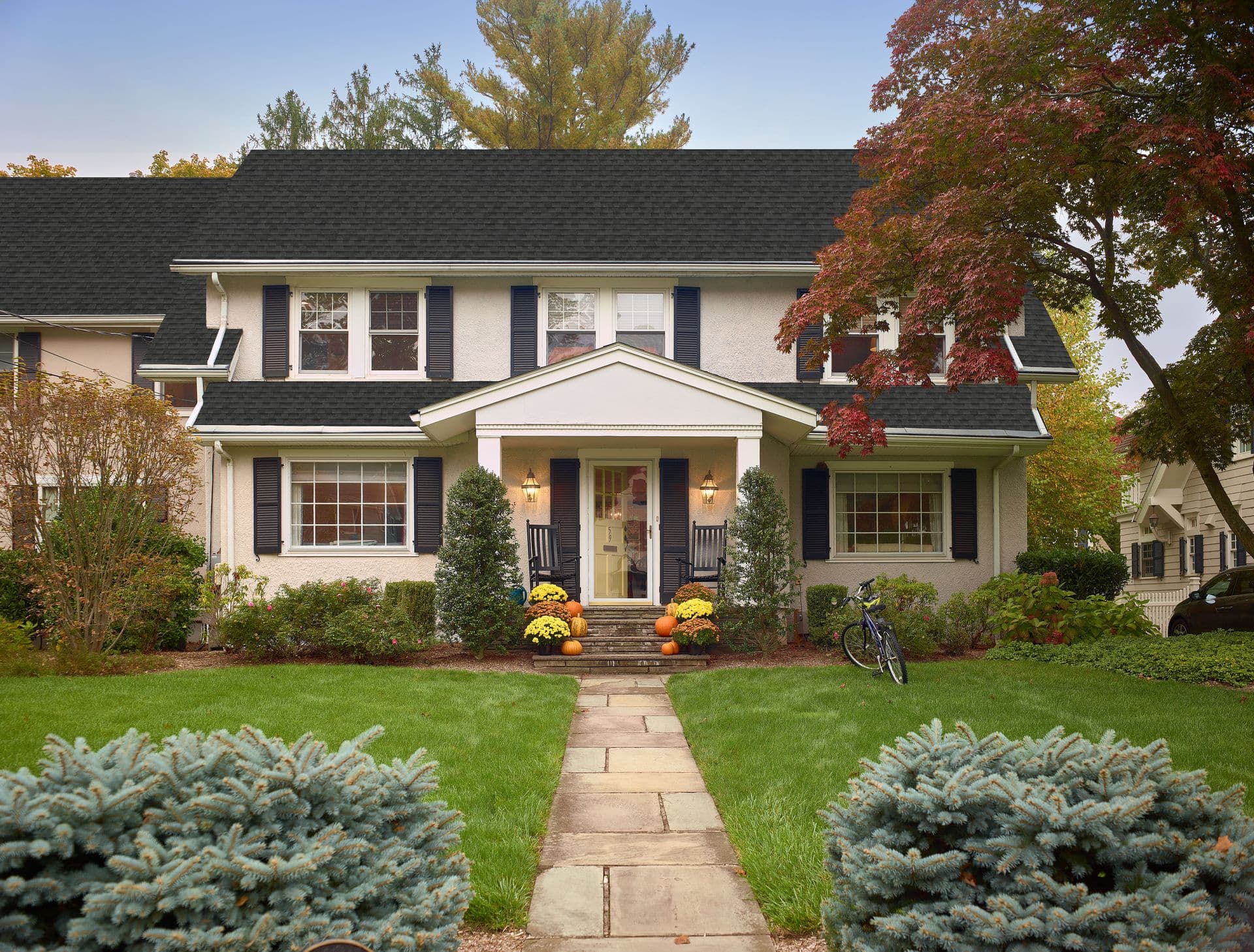 Charcoal GAF roofing on home